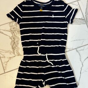 Polo Ralph Lauren Navy Striped Romper